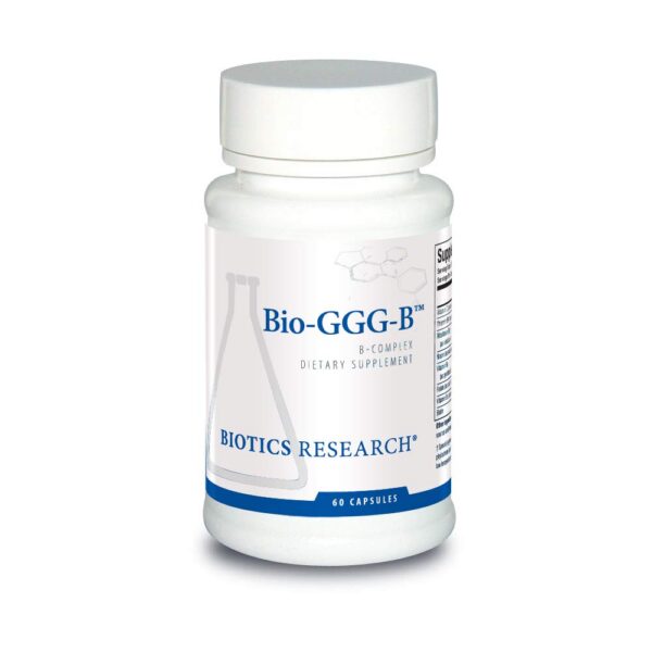 Frasco de Biotics Research Bio GGG B B Complex