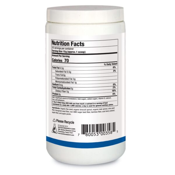 Biotics Research BioFiber Complete frasco lateral