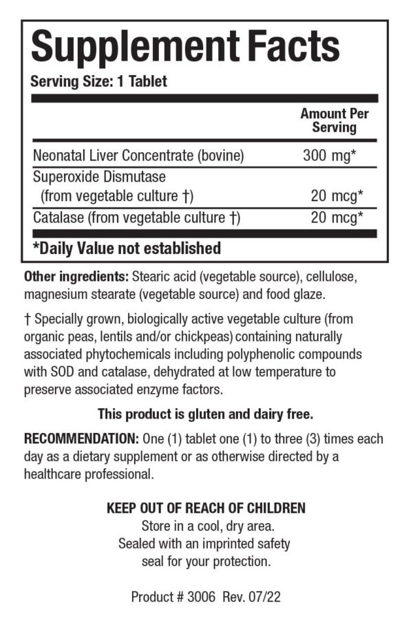 Biotics Research Cytozyme LV Neonatal Liver etiqueta