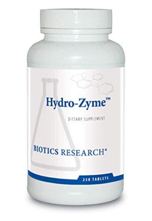 Botella de Biotics Research Hydro Zyme enzimas digestivas 250 cápsulas