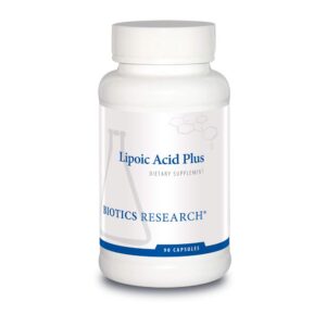 Frasco frontal Biotics Research Lipoic Acid Plus 90 cápsulas