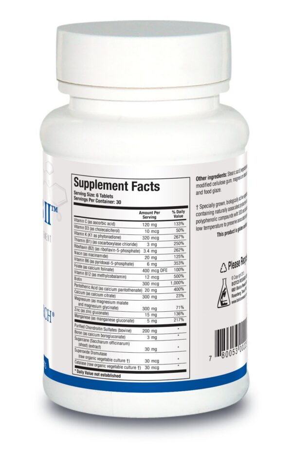 Etiqueta Osteo B II en frasco