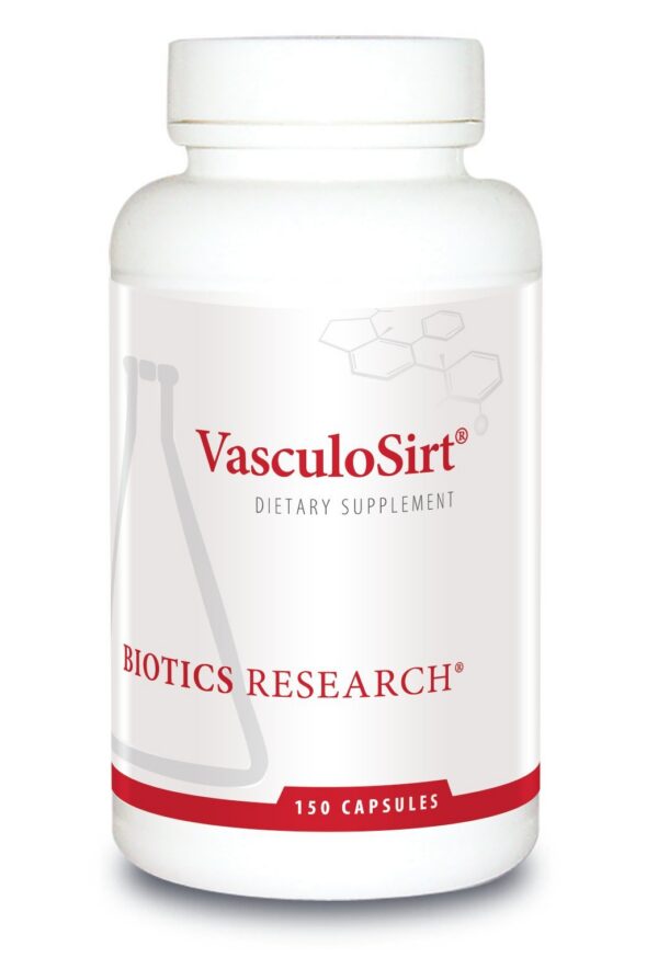 Biotics Research VasculoSirt suplemento salud cardiovascular 150 cápsulas