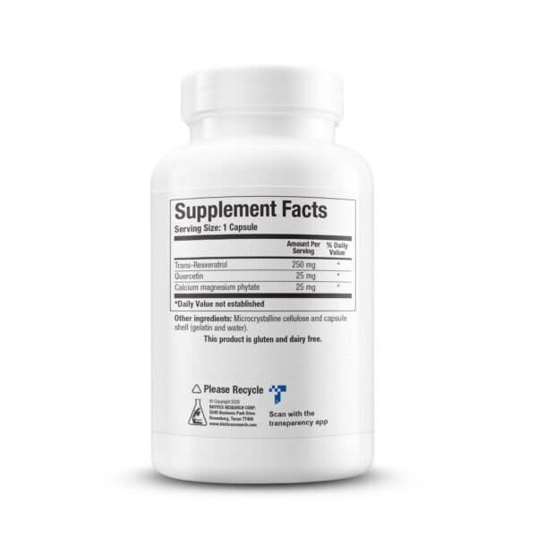 Cápsulas trans-resveratrol en frasco