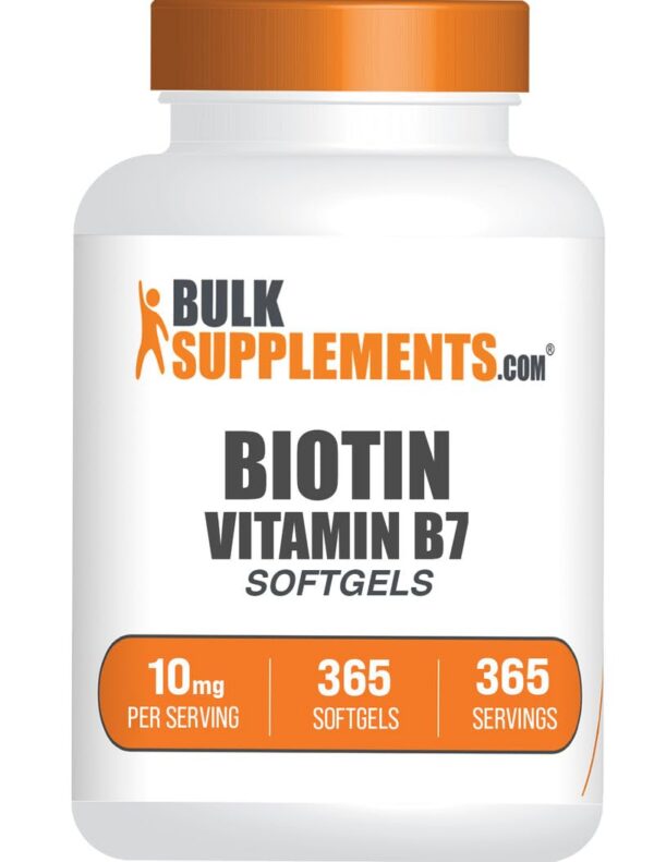 Biotina 10000mcg cápsulas blandas para cabello piel uñas BulkSupplements