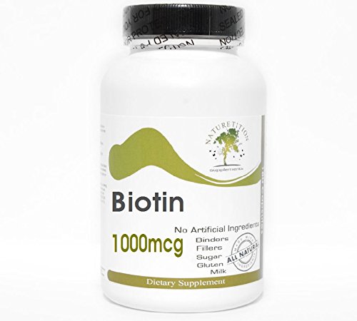 Biotina 1000mcg Naturetition Supplements frasco de 100 cápsulas