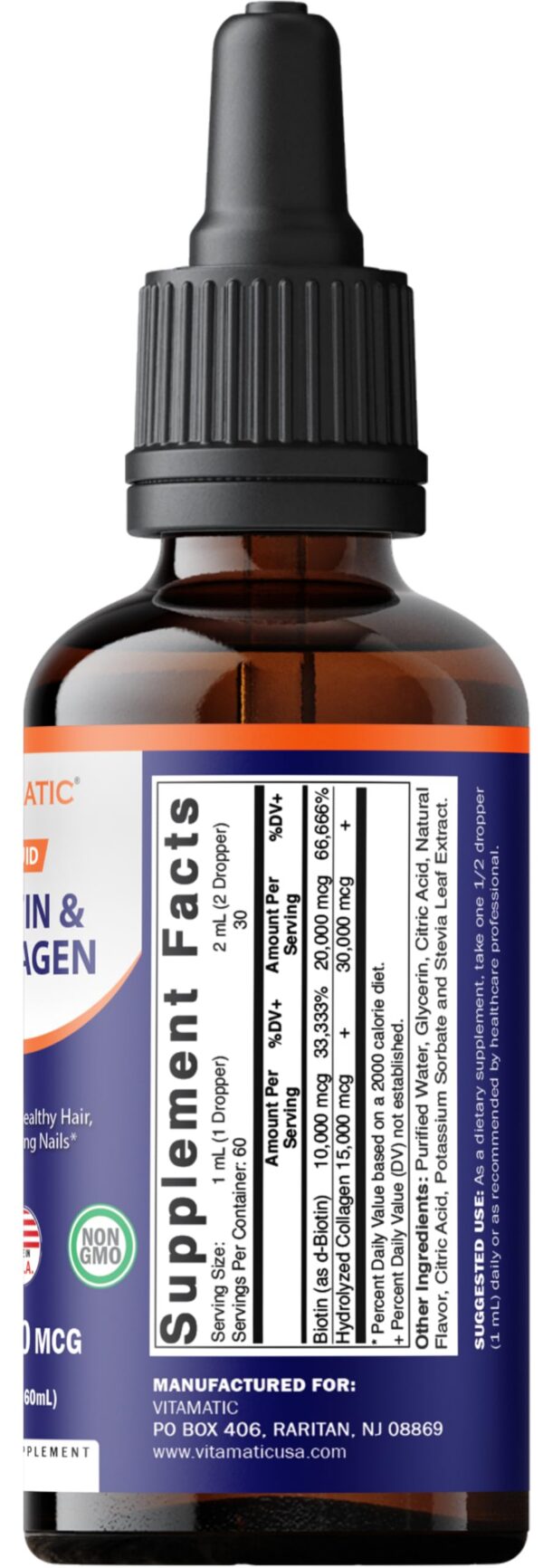 Gotas biotina colágeno para una belleza natural.