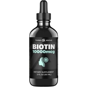 Botella de biotina líquida Think Above 10,000 mcg para cabello y piel