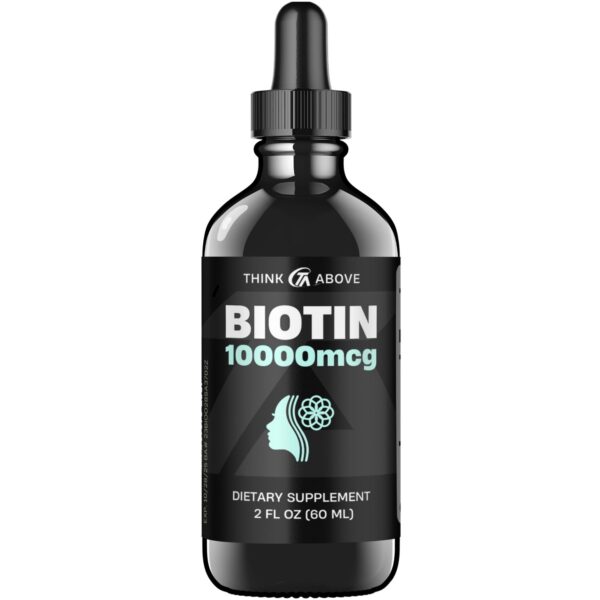 Version 1.0.0 Botella de biotina líquida Think Above 10,000 mcg para cabello y piel