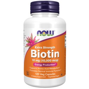 Version 1.0.0 Biotina NOW Foods 10 mg cápsulas vegetarianas botella