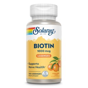 Biotina Solaray 1000 mcg pastillas sabor naranja