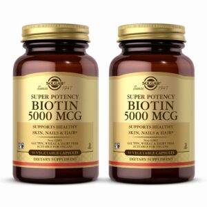 Biotina Solgar 5000 mcg cápsulas vegetales - apoyo piel cabello