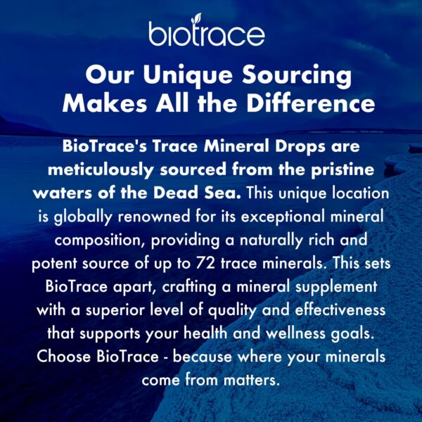 BioTrace gota mineral Mar Muerto etiqueta lateral