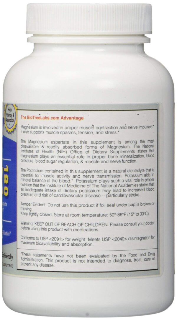 Envase con cápsulas de magnesio y potasio