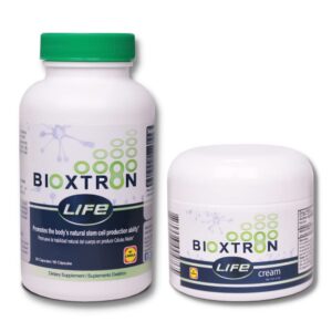 Frasco de Bioxtron Life AFA Stem Cell suplemento 90 cápsulas