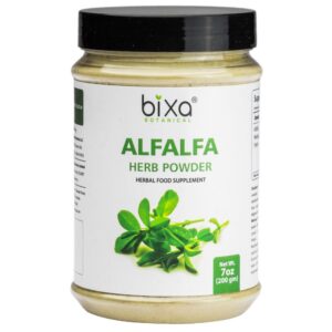 Frasco de polvo puro de alfalfa bixa BOTANICAL ayurvédico