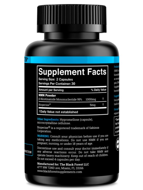 Version 1.0.0 Etiqueta frontal NMN Black Forest