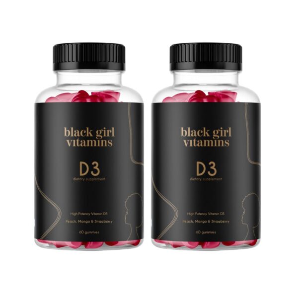 Frente de la botella Black Girl Vitamins D3 Gominolas