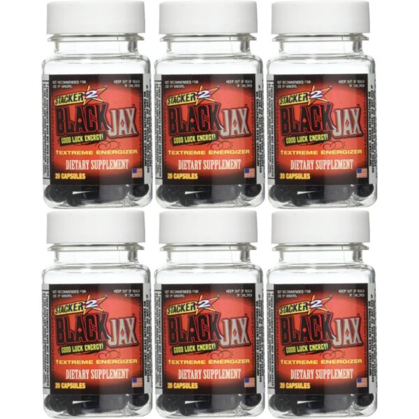 Version 1.0.0 Black Jax suplemento energético extremo 20 cápsulas frasco negro