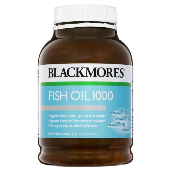 Frente del frasco Blackmores Fish Oil 1000