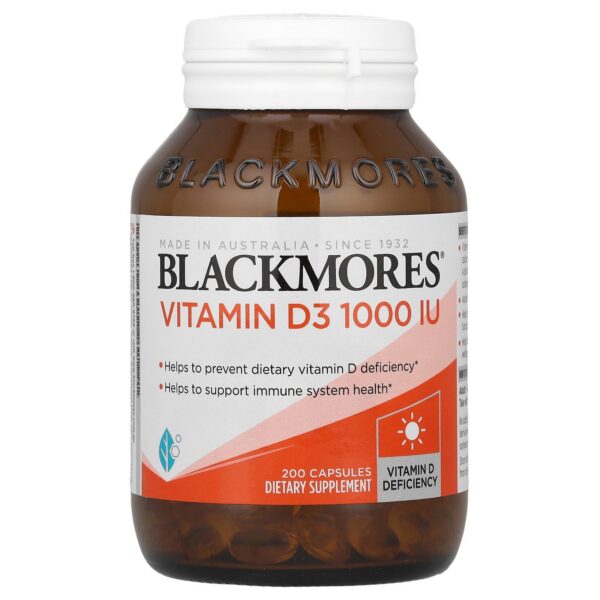 Blackmores Vitamina D3 1000 UI en envase de 200 cápsulas