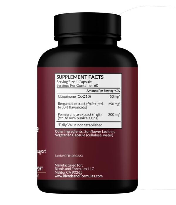 Version 1.0.0 Etiqueta del frasco Liposomal CoQ10 Granada Bergamota