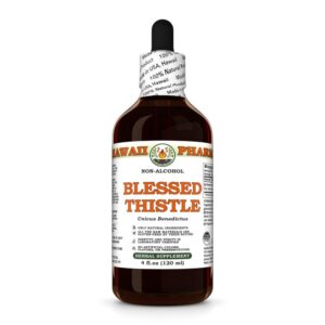 Frasco de Blessed Thistle extracto líquido sin alcohol con etiqueta