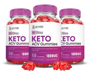 Bliss Keto ACV Gummies paquete 3 180 gomitas veganas sabor natural