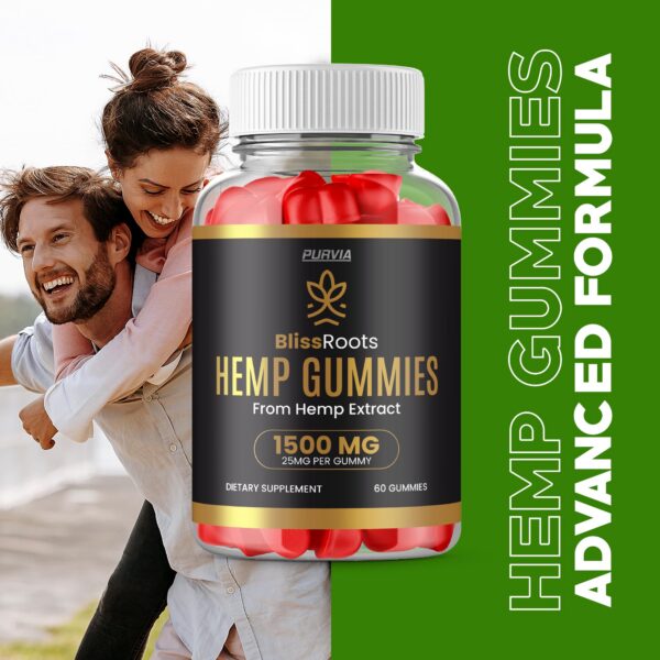 Version 1.0.0 Etiqueta trasera del envase Bliss Roots Gummies