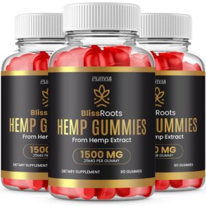 Frente del envase Bliss Roots Gummies de cáñamo