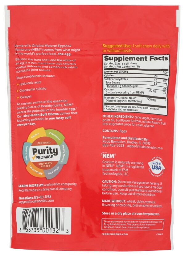 Blíster de chicles para salud articular Redd Remedies