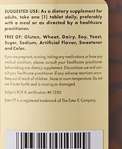 Version 1.0.0 Blister tabletas Solgar Ester-C Plus vitamina c para salud