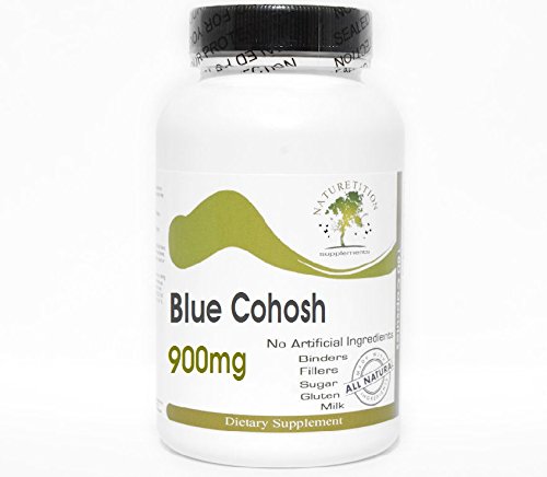 Blue Cohosh 900mg 100 cápsulas Naturetition Supplements frasco frontal