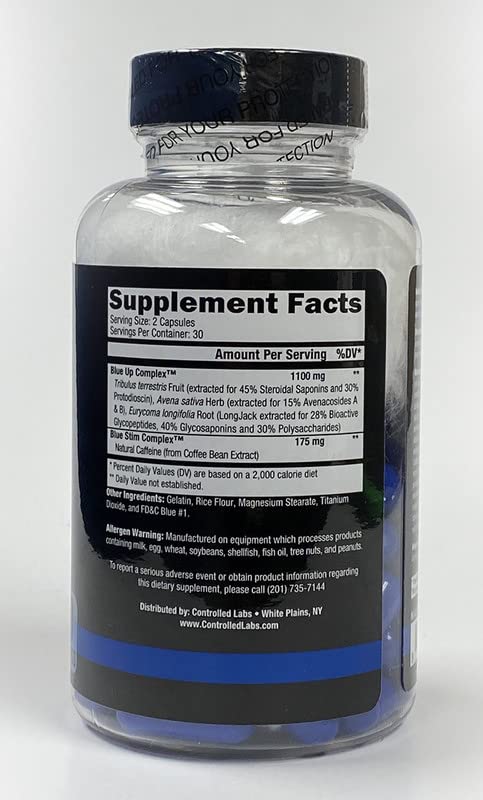 Frasco de Blue UP con ingredientes naturales para fuerza y energía