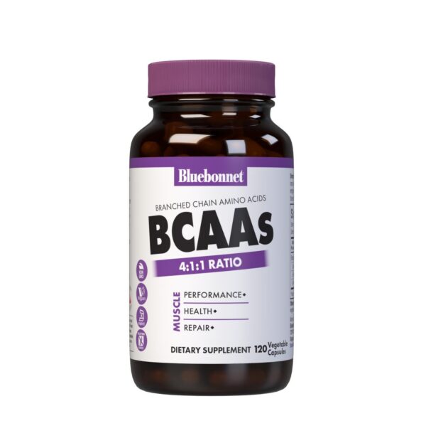 Version 1.0.0 Frasco Bluebonnet BCAA cápsulas vegetales para musculatura