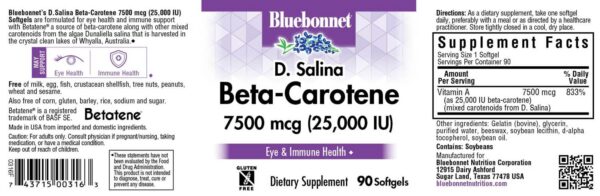 Version 1.0.0 Etiqueta lateral del envase BlueBonnet beta-carotene