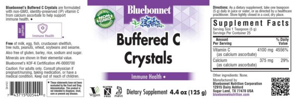 Etiqueta de vitamina C bufferizada Bluebonnet