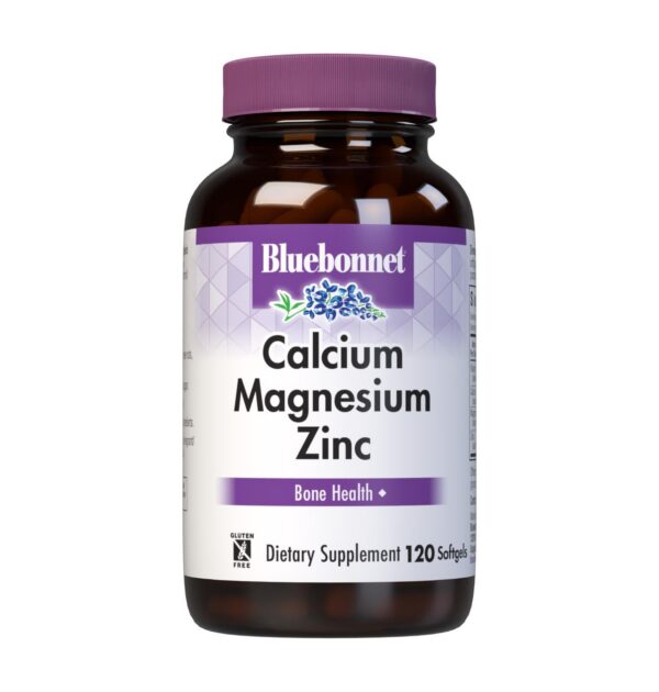 Frente de botella Bluebonnet Calcium Magnesium Zinc D3