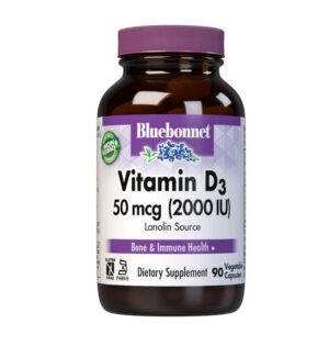 BlueBonnet cápsulas vegetales vitamina D3 2000 IU frasco