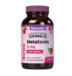 Bluebonnet EarthSweet melatonina 3 mg tabletas masticables sabor frambuesa