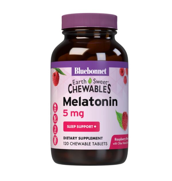 Bluebonnet EarthSweet Melatonina 5 mg tabletas masticables frambuesa