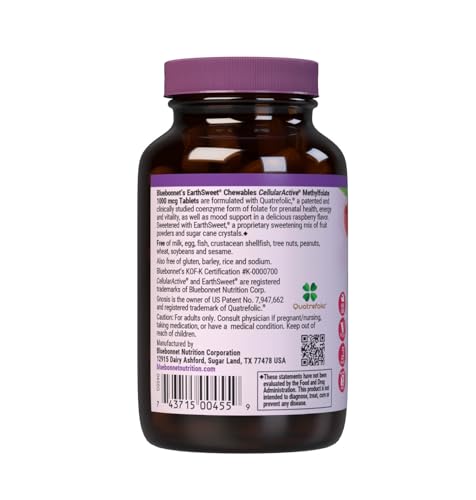 Etiqueta BlueBonnet EarthSweet Metilfolato 1000 mcg