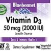 Etiqueta frontal suplemento BlueBonnet vitamina D3 2000 IU
