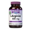 Bluebonnet L-Arginina 500mg cápsulas vegetales botella blanca