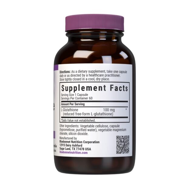 Etiqueta de ingredientes Bluebonnet L-Glutatión