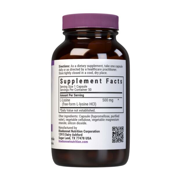 Etiqueta y información de L-Lysine 500 mg