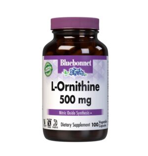 Frasco de Bluebonnet L-Ornitina 500 mg 100 cápsulas vegetales