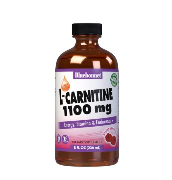 Frasco de L-Carnitine líquido 1100 mg Bluebonnet