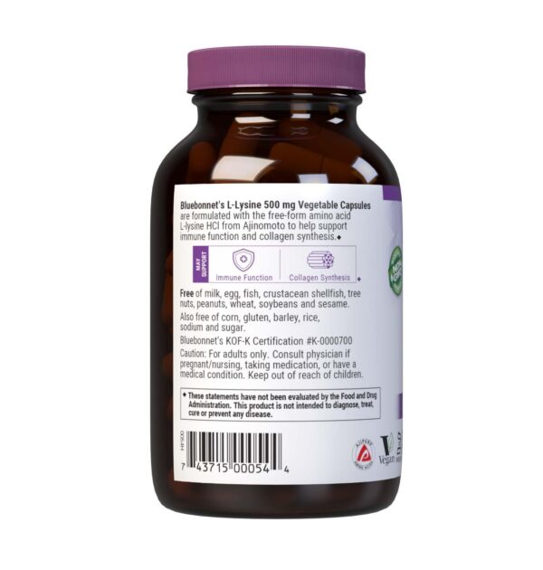 Cápsulas lisina 500 mg en envase