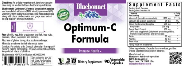 Frasco y etiqueta BlueBonnet Optimum C Formula